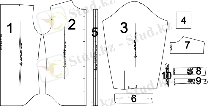 Детали кроя мужской рубашки