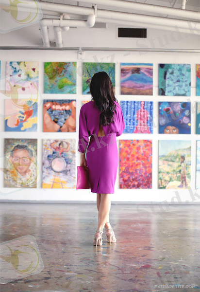 выкройка платья с рукавами летучая мышь - спинка