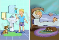 Сутки. Знакомим детей с частями суток: утро, день, вечер, ночь ... 