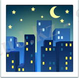 🌃 Смайлик-эмоджи 'Звездная ночь' ВК (ВКонтакте), Инстаграм ... 