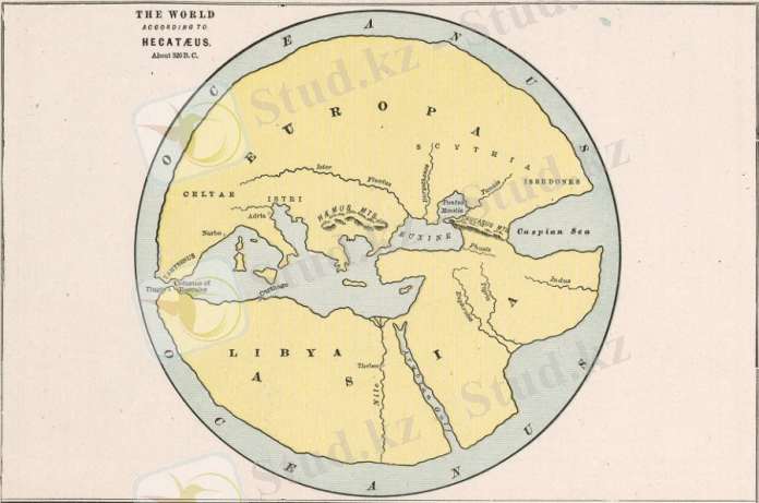 Карта мира Гекатея Милетского (5-6 век до н.э.)