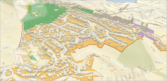 Сахна қарай созып түрегеп үйлер.