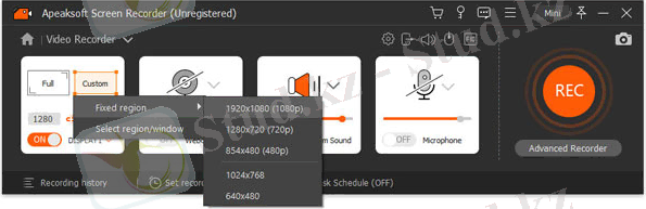 Фиксированная область