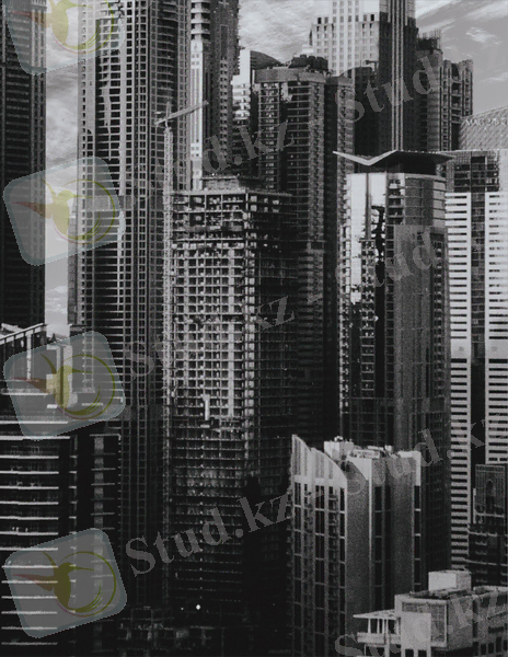 Черно-белая фотография городских зданий