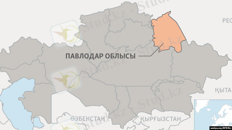 Павлодар облысының картадағы орны (Көрнекі сурет).