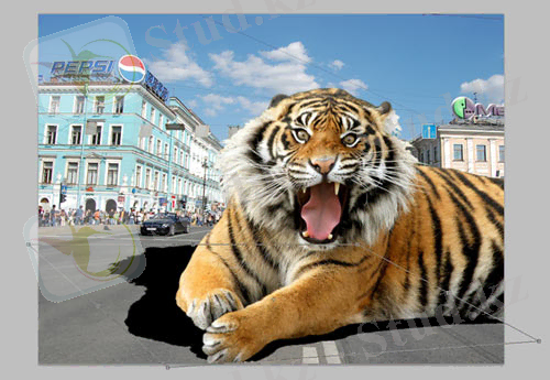 Рис. 3. Трансформация изображения на копии слоя