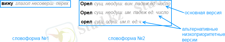 словоформы при морфологическом разборе