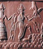 Энки с божественной птицей Анзуд