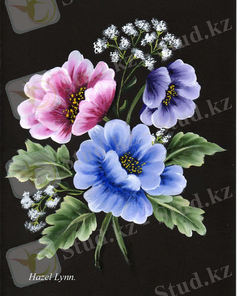 One Stroke Flowers. | Flores pintadas, Pintura en tela, Pintura en tela flores