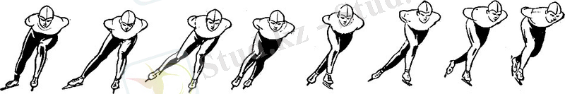 Техника бега на коньках: 6 - бег по повороту на длинной дистанции