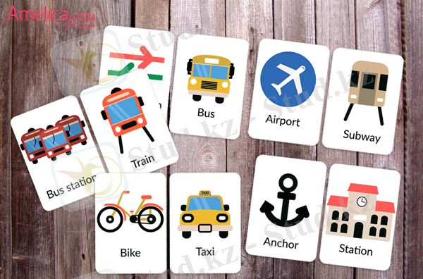 учим английские слова, карточки английские транспортAmelica