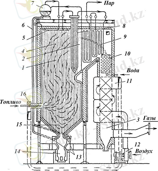 Схема парового котла ТЭС