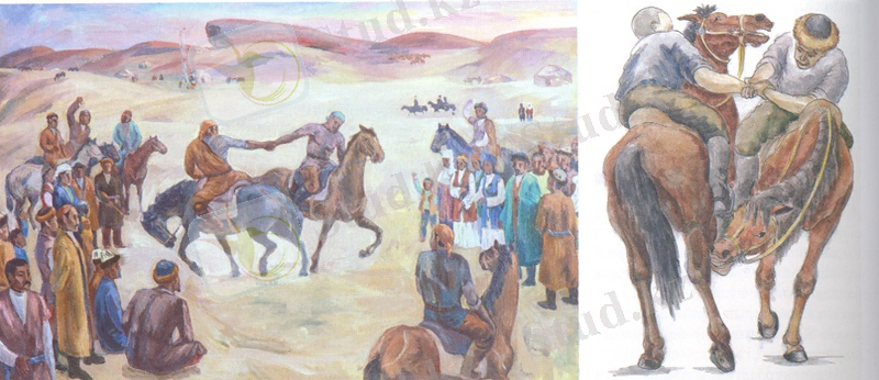 ҚАЗАҚТЫҢ ҰЛТТЫҚ ОЙЫНДАРЫ:АУДАРЫСПАҚ Аударыспақ – салт аттылардың бірін-бірі ер үстінен аударып алу сайысы ... | ВКонтакте