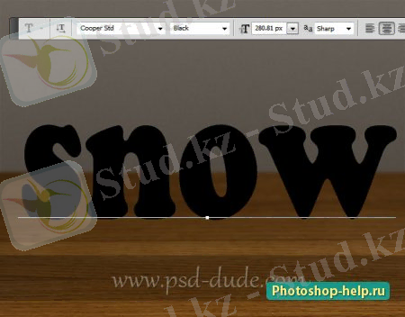 Текстовый эффект в стиле стеклянных снежных шаров в Фотошопе