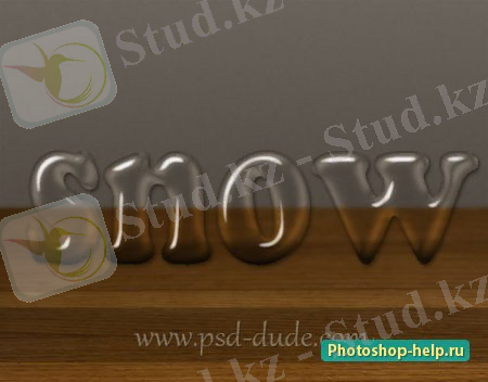 Текстовый эффект в стиле стеклянных снежных шаров в Фотошопе