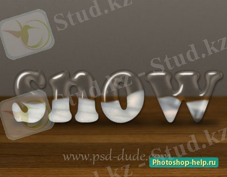 Текстовый эффект в стиле стеклянных снежных шаров в Фотошопе
