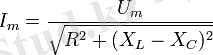 I_m = \frac{U_m}{\sqrt{R^2 + (X_L - X_C)^2}}