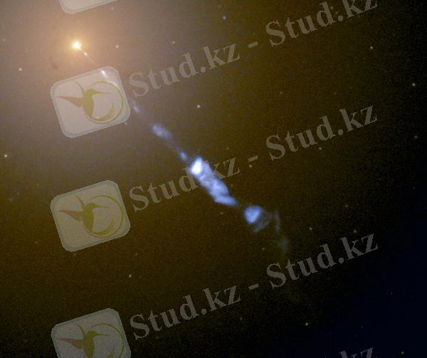 Описание: Джет из галактики с активным ядром M87 (иллюстрация NASA / The Hubble Heritage Team.)