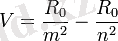 V = \frac{R_0}{m^2} - \frac{R_0}{n^2}