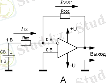 Принцип работы ОУ в инвертирующем включении