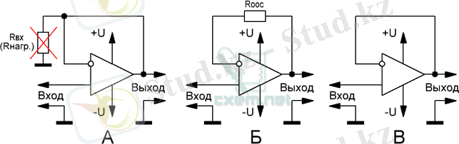 Схема включения ОУ, как повторителя напряжения