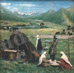 Қастеев Ә. Колхоздың сүт фермасы. 1936 Қ., м.б. 60х61.