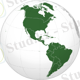 Америка на карте западного полушария