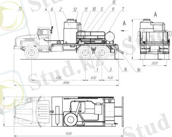 Общий вид агрегата для депарафинизации скважин АДПМ