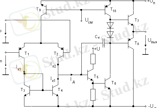 Упрощенная схема двухкаскадного ОУ