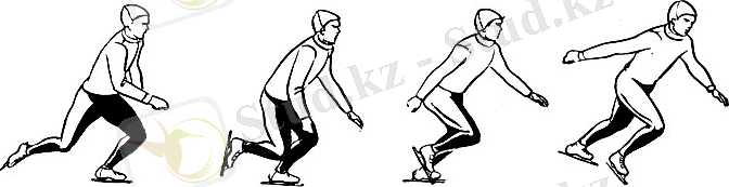 Техника бега на коньках: 2 - бег со старта (продолжение)