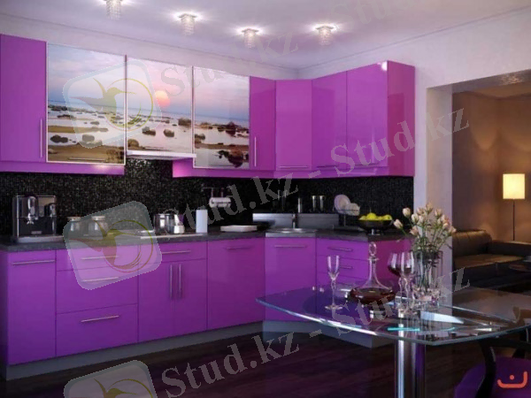Фиолетовая кухня в стиле модерн